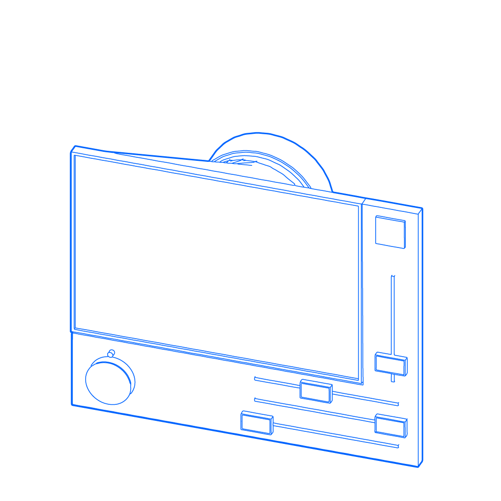 Line drawing of a camera concept