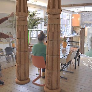 Film set where 3D compositing and VFX are seen through augmented reality